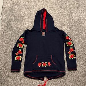 Floral Embroidered Hoodie